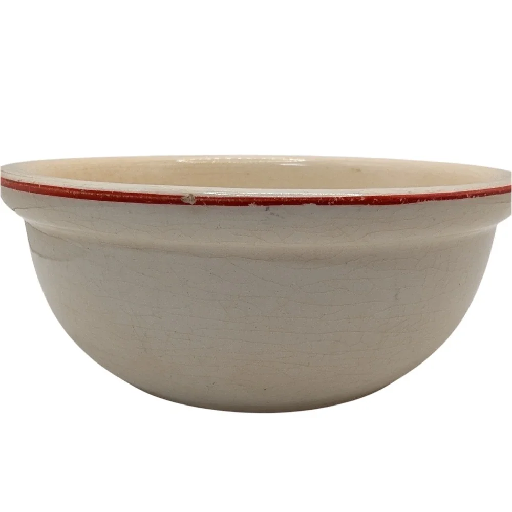 Antique Putting The Motor Car Right Childs Porcelain Bowl Red Trim Cereal Soup